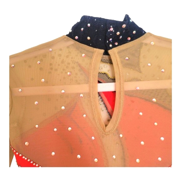 Rhythmic Gymnastics Leotard for Competitions Red size 6 -8 years old - Picture 8 of 14